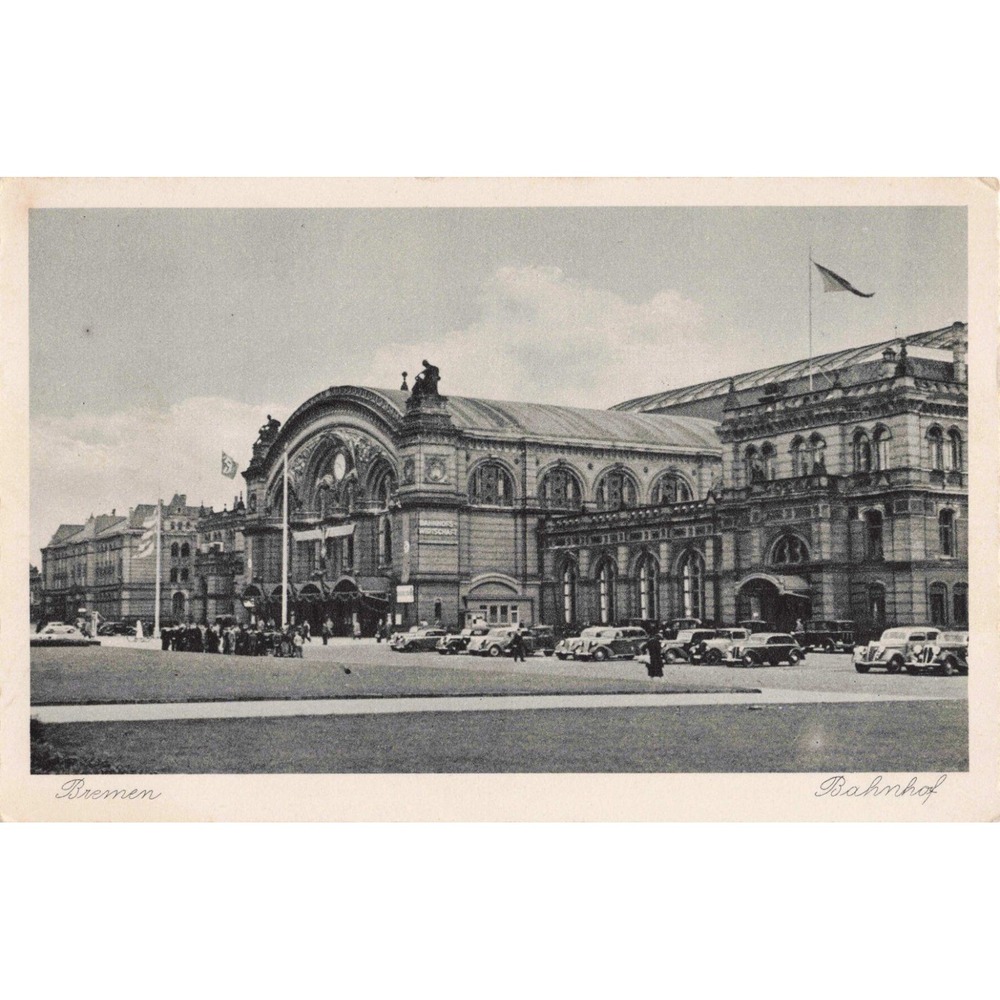 RPPC Bremen Germany Central Railway Station Bahnhof 1930s Real Photo Postcard